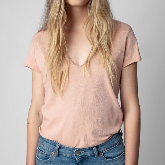 Skull Cashmere Short Sleeve Tee || SZ S || Blush - Picture 8 of 8